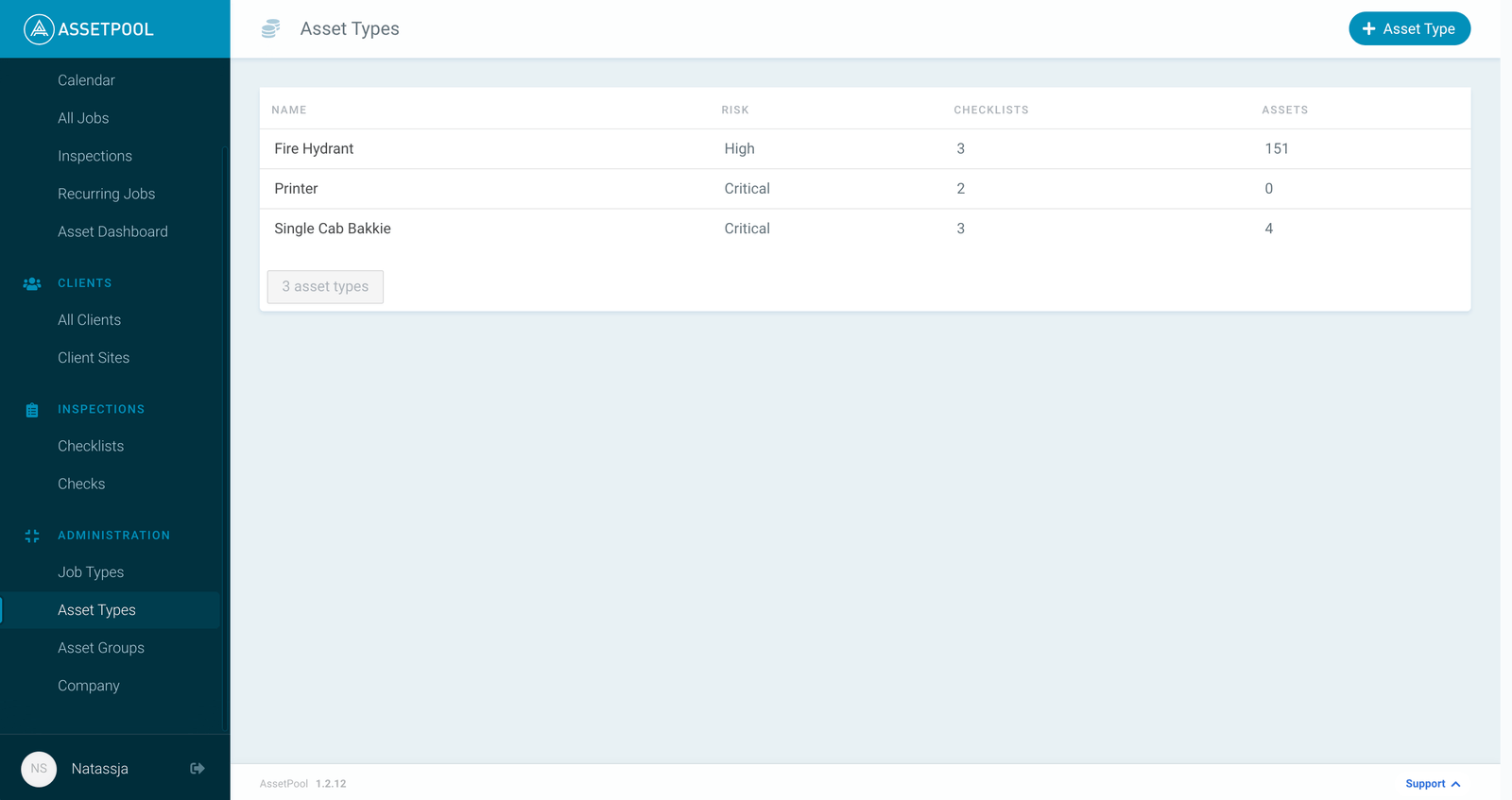 Assetpool Create Asset Type