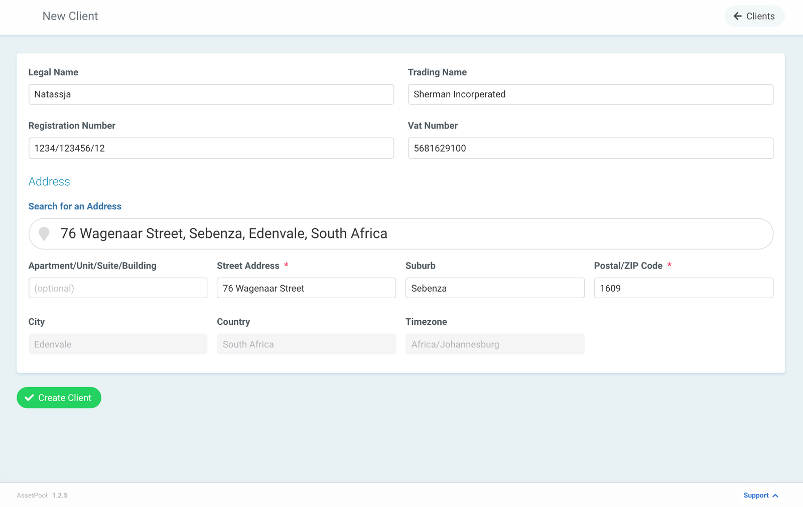 Assetpool Client Timezone