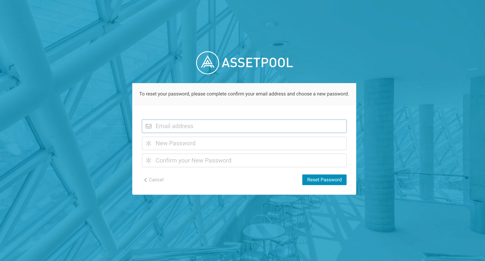 assetpool set new password
