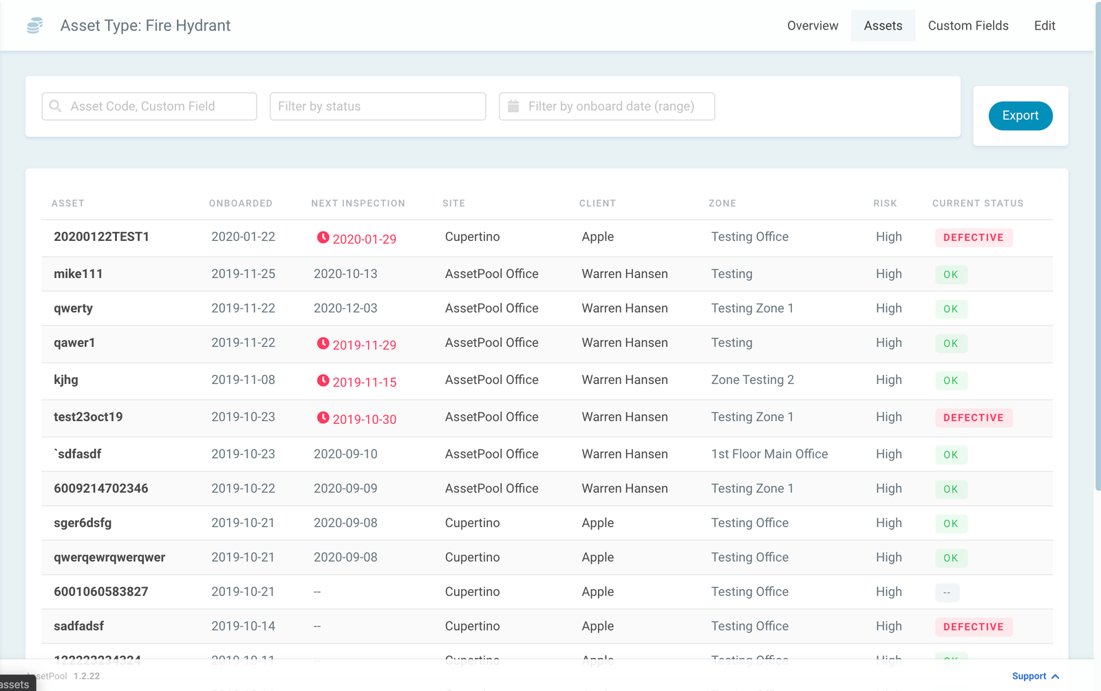 Assetpool Export Assets