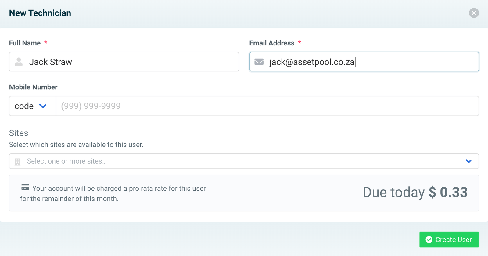 assetpool technician name email